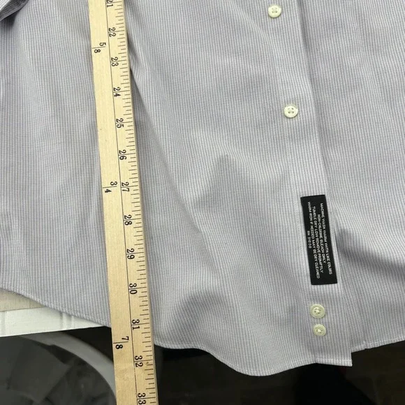 Jos A Bank Travelers Collection Tailored Fit Dress Shirt 16-36 grey checkered - Picture 5 of 7